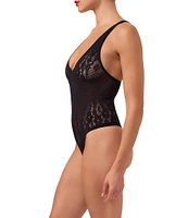 Wolford Lace V-Neck Racerback Wire-Free Bodysuit