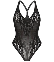 Wolford Lace V-Neck Racerback Wire-Free Bodysuit