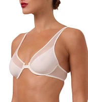 Wolford Sheer Mesh Front-Closure Plunge Racerback Bra