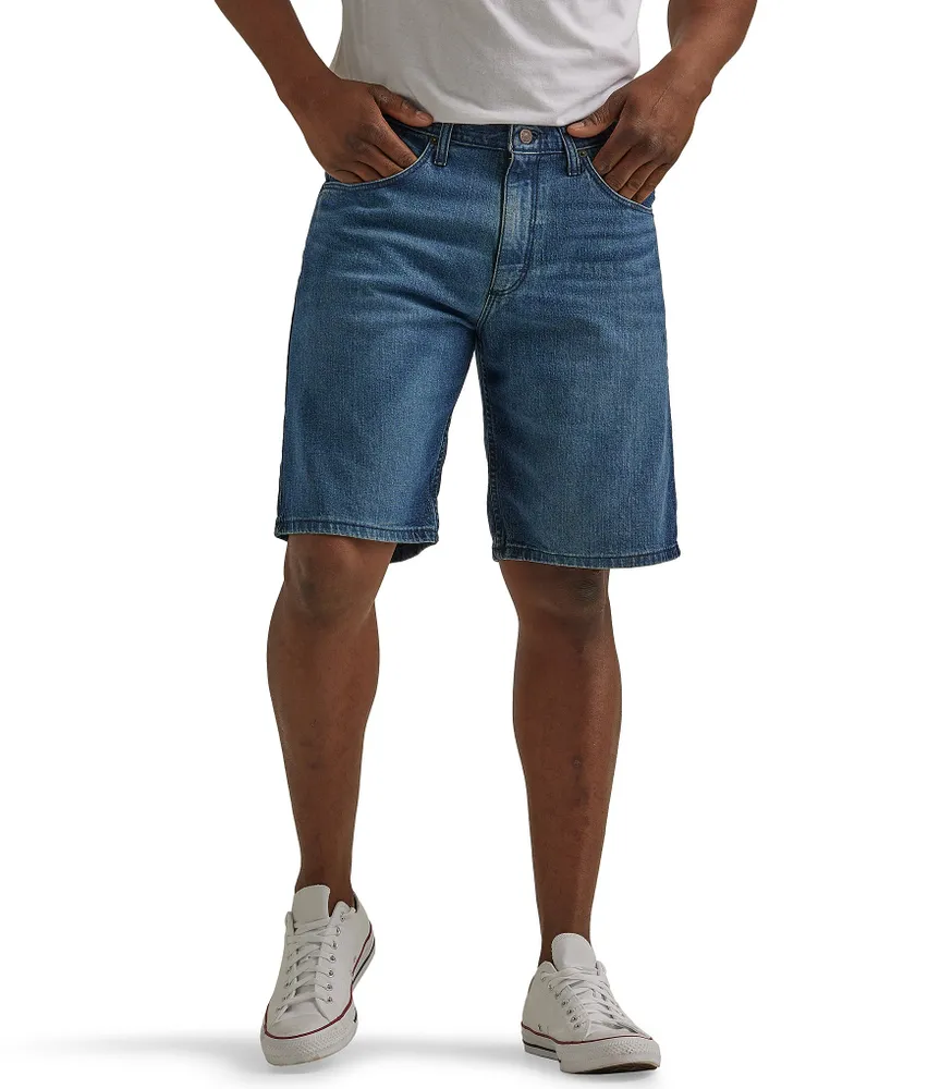 Wrangler® Five-Pocket 10#double; Inseam Knee Denim Shorts