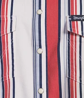 Wrangler® Americana Striped Slim Fitting Sleeveless Cropped Tank Top