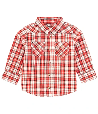 Wrangler® Baby Boys 12-24 Months Long Sleeve Plaid Woven Shirt Plaid Shirt