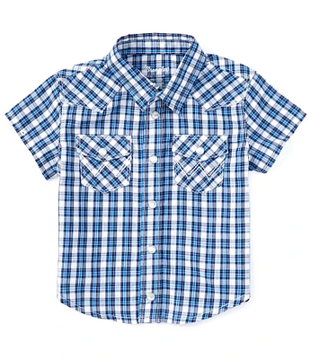 Wrangler® Baby Boys 12-24 Months Short Sleeve Plaid Woven Western Shirt