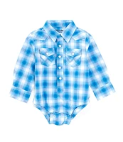 Wrangler® Baby Boys Newborn-24 Months Long Sleeve Plaid Western Yokes Shirt