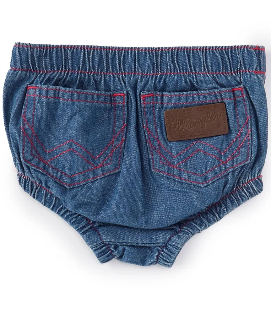 Wrangler® Baby Girls 3-24 Months Denim Diaper Cover