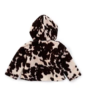 Wrangler® Baby Girls Newborn-24 Months Long-Sleeve Cow-Printed Hooded Jacket