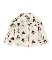 Wrangler® Baby Girls Newborn-24 Months Long Sleeve Printed Western Cowboy Shirt