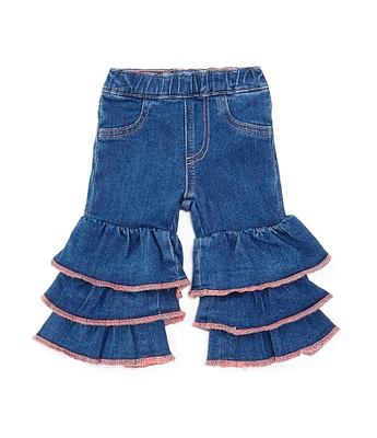 Wrangler® Baby Girls Newborn-24 Months Ruffle-Tier Flare-Leg Denim Jeans