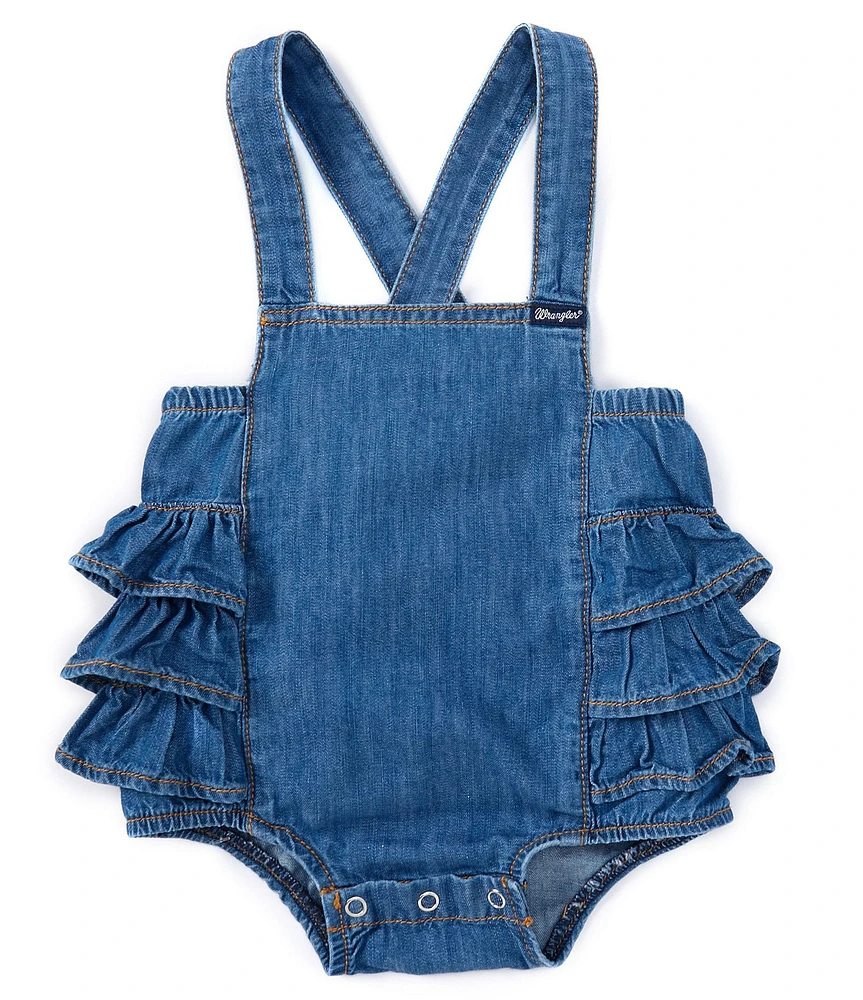 Wrangler® Baby Girls Newborn-24 Months Sleeveless Denim Romper