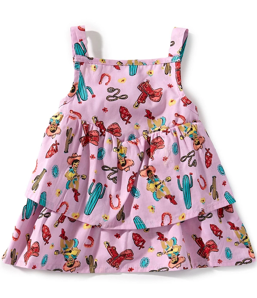 Wrangler® Baby Girls Newborn-24 Months Western-Printed Poplin Tank Top