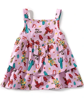 Wrangler® Baby Girls Newborn-24 Months Western-Printed Poplin Tank Top