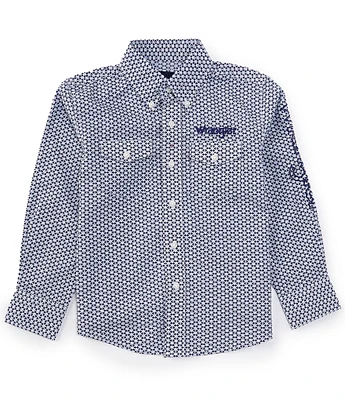 Wrangler® Big Boys 8-20 Long-Sleeve Checotah Logo Woven Shirt