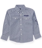 Wrangler® Big Boys 8-20 Long-Sleeve Checotah Logo Woven Shirt