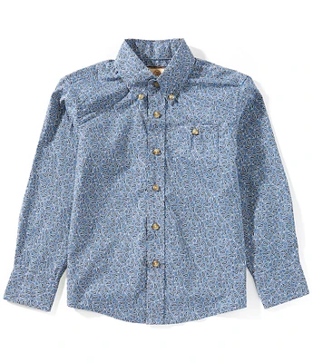 Wrangler® Big Boys 8-20 Long-Sleeve Paisley-Printed Woven Shirt