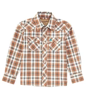 Wrangler® Big Boys 8-20 Long Sleeve Retro® Plaid Woven Shirt