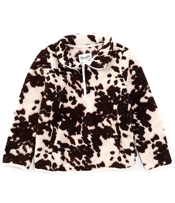 Wrangler® Big Girls 7-16 Long-Sleeve Cow-Printed Pullover