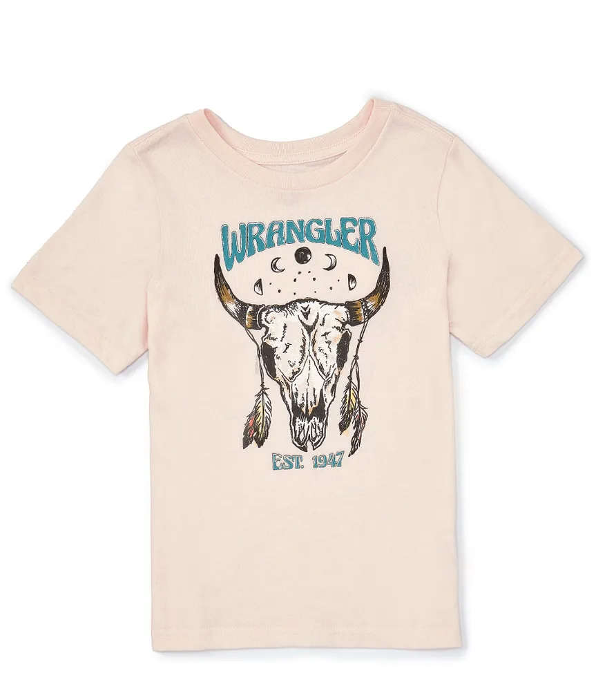 Wrangler® Big Girls 7-16 Short Sleeve Longhorn Head T-Shirt