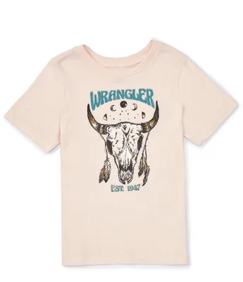 Wrangler® Big Girls 7-16 Short Sleeve Longhorn Head T-Shirt