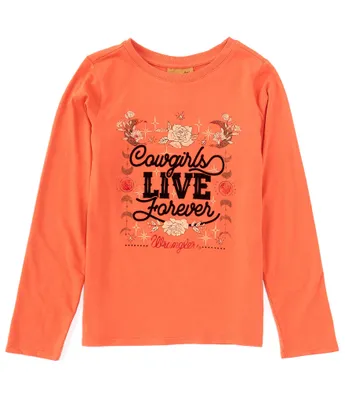 Wrangler® Big Girls 8-18 Long Sleeve Cowgirls Forever T-Shirt