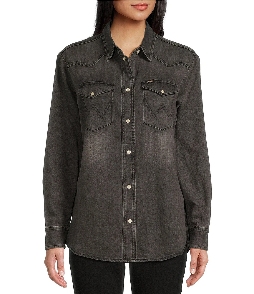 Wrangler® Boyfriend Denim Shirt