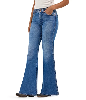 Wrangler Braided Waist Mid Rise Flare Leg Jeans