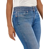 Wrangler Braided Waist Mid Rise Flare Leg Jeans