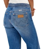 Wrangler Braided Waist Mid Rise Flare Leg Jeans