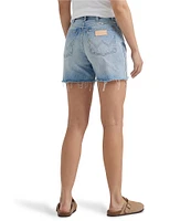 Wrangler Cowboy High Rise Raw Hem Cut Off Denim Short