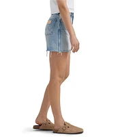 Wrangler Cowboy High Rise Raw Hem Cut Off Denim Short