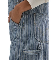 Wrangler Denim Pinstripe Straight Leg Bib Overalls