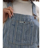 Wrangler Denim Pinstripe Straight Leg Bib Overalls