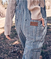 Wrangler Denim Pinstripe Straight Leg Bib Overalls