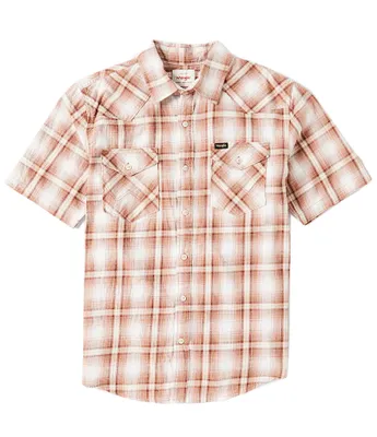 Wrangler® Keegan Short Sleeve Plaid Woven Shirt