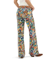 Wrangler Latigo Print Mid Rise Flare Leg Jeans