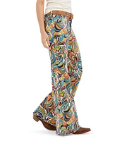 Wrangler Latigo Print Mid Rise Flare Leg Jeans