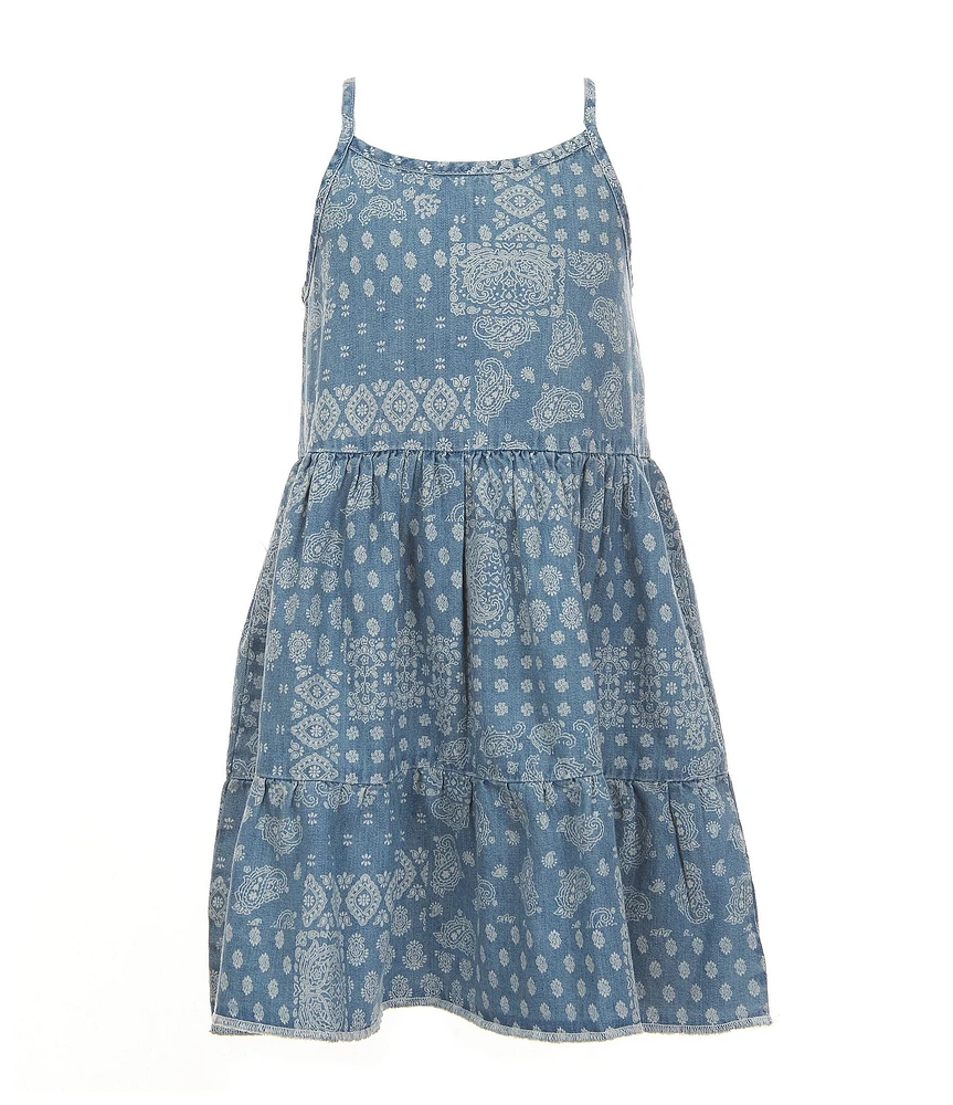 Wrangler® Little Girls 2T-4T Sleeveless Tiered Denim Dress