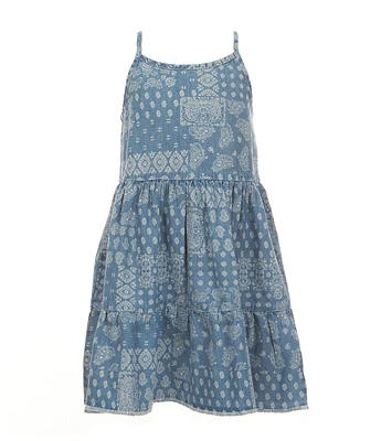 Wrangler® Little Girls 2T-4T Sleeveless Tiered Denim Dress