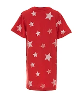 Wrangler® Little Girls 4-7 Short Sleeve Americana Star-Printed T-Shirt Dress