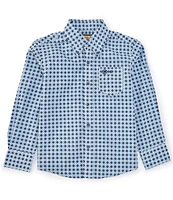 Wrangler® Big Boys 8-20 Long-Sleeve Classic Fit Checked Woven Shirt