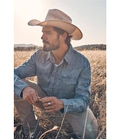 Wrangler® Long Sleeve Denim Western Shirt