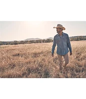 Wrangler® Long Sleeve Denim Western Shirt