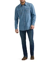 Wrangler® Long Sleeve Denim Western Shirt