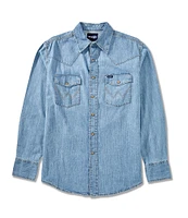 Wrangler® Long Sleeve Denim Western Shirt