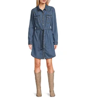 Wrangler® Long Sleeve Denim Western Shirtdress