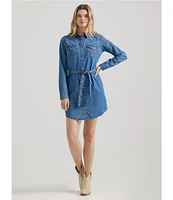 Wrangler® Long Sleeve Denim Western Shirtdress