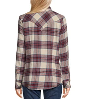 Wrangler® Long Sleeve Plaid Flannel Western Shirt