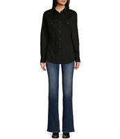 Wrangler® Long Sleeve Pointed Front-And-Back Yoke Western Shirt