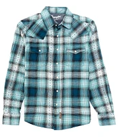 Wrangler® Long Sleeve Retro® Premium Plaid Woven Shirt