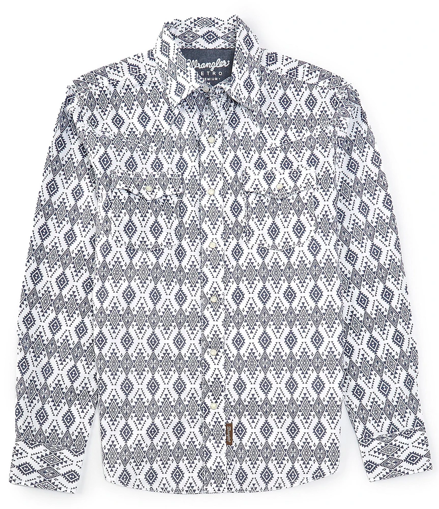 Wrangler® Long Sleeve Retro® Premium Printed Woven Shirt