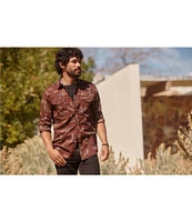 Wrangler® Long Sleeve Scenic Desert Printed Woven Poplin Shirt